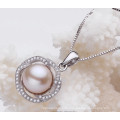 Single Freshwater Pearl Pendant 9-10mm AAA White Button Freshwater Pearl Pendant